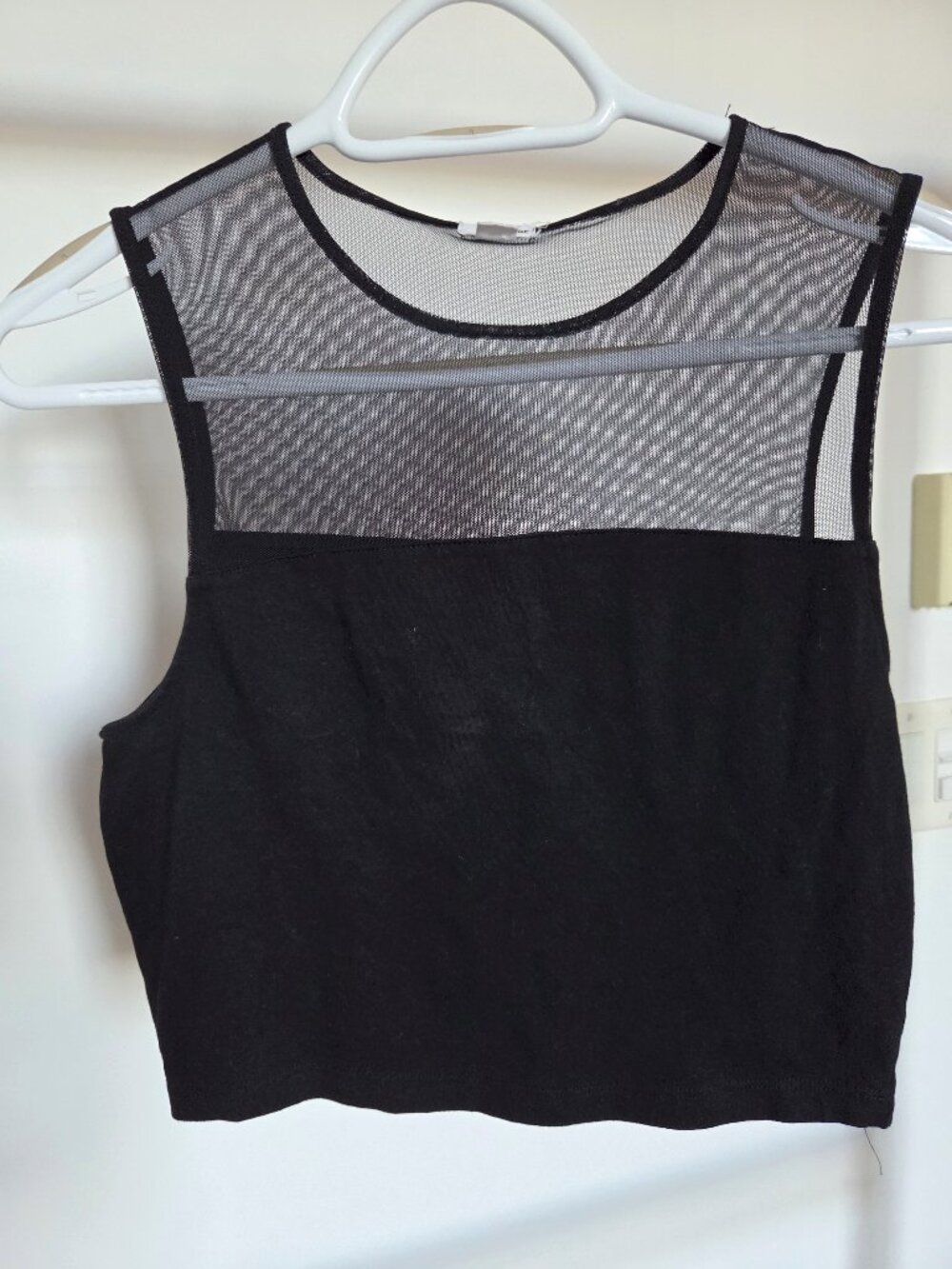 Garage Black Mesh Cropped Tank